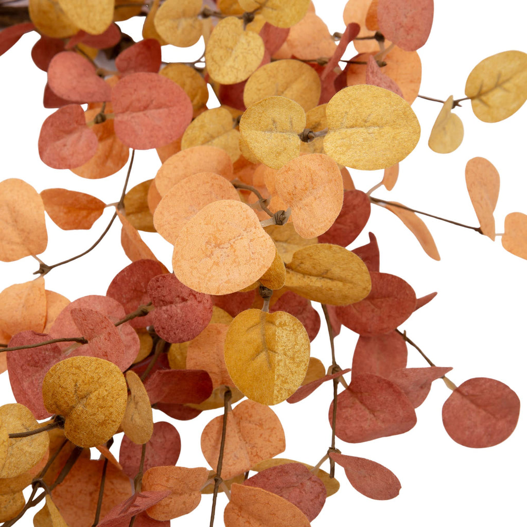 18 Inch Eucalyptus Leaves Fall Wreath - Artificial Autumn Farmhouse Wreath for Front Door, Home Wall and Window