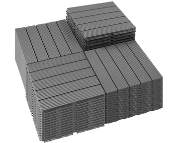 54 PCS Plastic Interlocking Patio Deck Tiles Outdoor All Weather