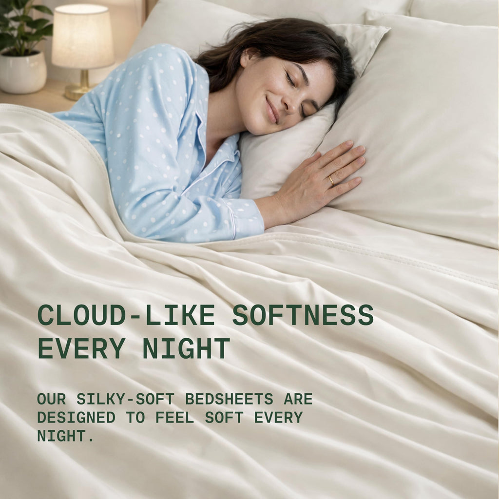 Sheets Set California King - Silky Soft & Cooling - Light Beige