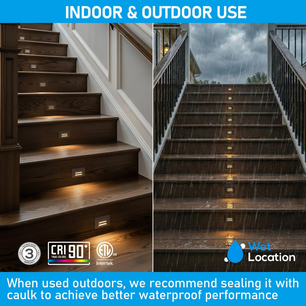 5CCT 120V LED Step Lights, Louvered, Oil Rubbed Bronze