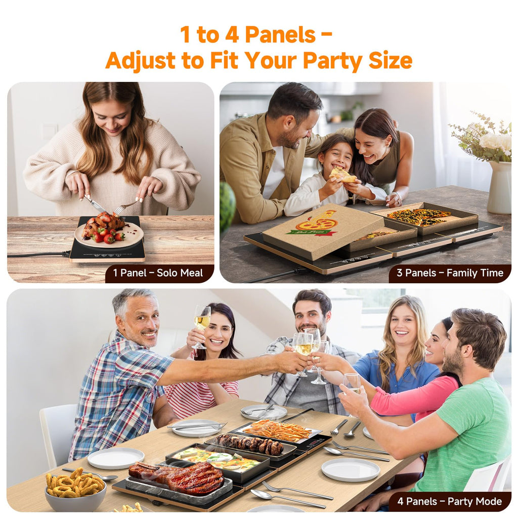 Electric Warming Tray Kitchen Appliance, 4-in-1 Buffet Warmer