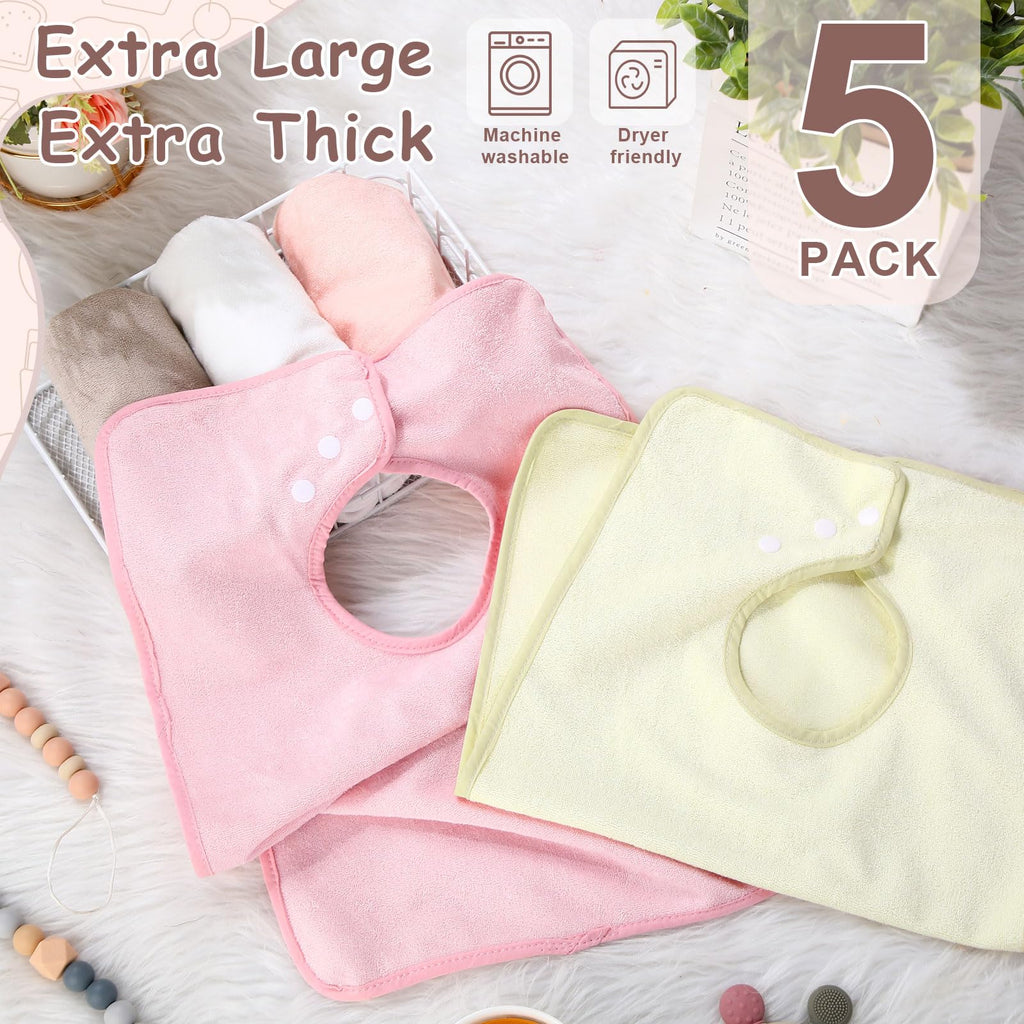 Full Coverage Pullover Toddler Baby Bibs, Lovely, 5 Pcs