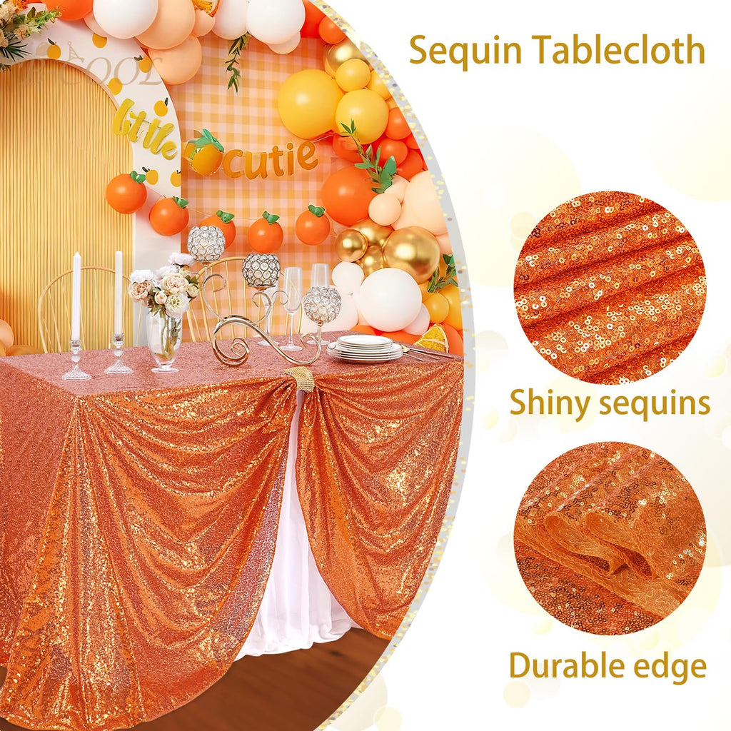 Sequin Tablecloth Sparkle Halloween Tablecloths for Round Rectangle Desk