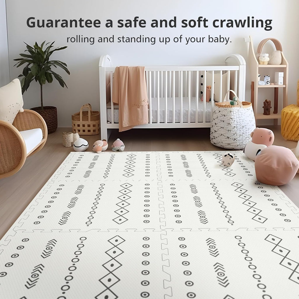 Foam Baby Play Mat, 72"x 48" Baby Crawling Mat for Kids for Babies with Interlocking Floor Tiles, Toddler Playmat