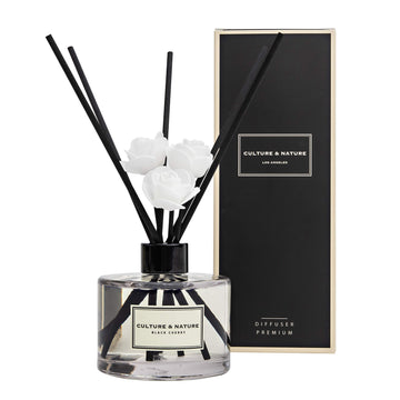Reed Diffuser Set 6.7oz (200ml) Black Cherry Scented Diffuser with Sticks Home Fragrance Reed Diffuser Shelf Decor