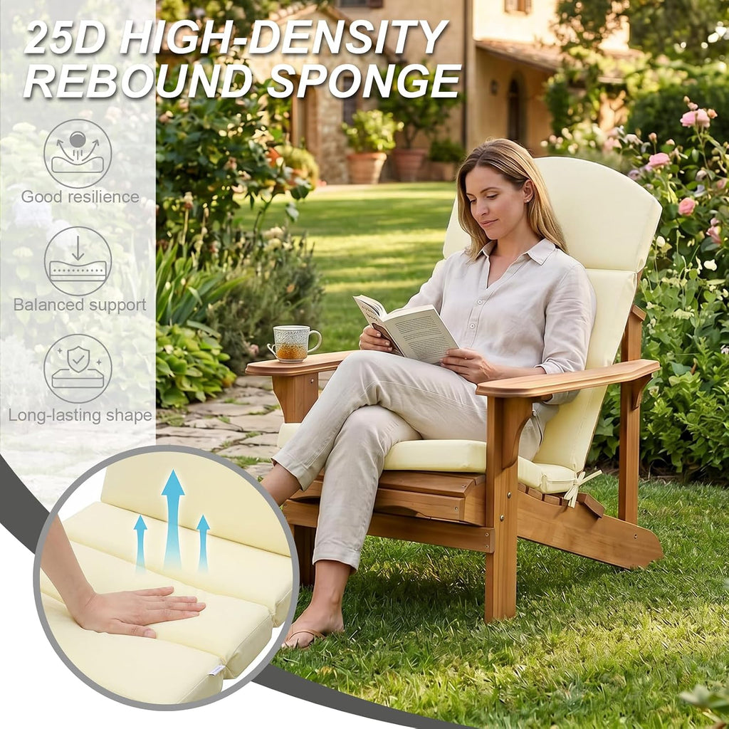 52x20 Inch Outdoor Adirondack Chair Cushion, Fade-Resistant and Water-Resistant Olefin Fabric Patio Chair Cushions