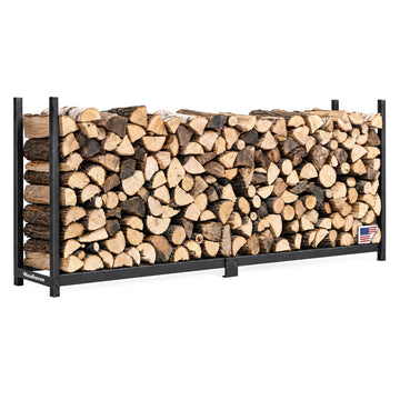 10-ft Raised Firewood Rack Black w/o Cover, 1/2 Cord|Made in USA