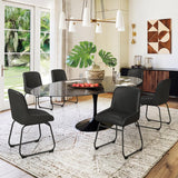 Dining Chairs Set of 4, Modern Upholstered Kitchen Chairs with Padded Back and Metal Legs, Black