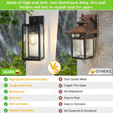 Outdoor Wall Sconce, Exterior Waterproof Wall Lantern Light Fixtures, Black Porch Lights with Toughened Glass Shade