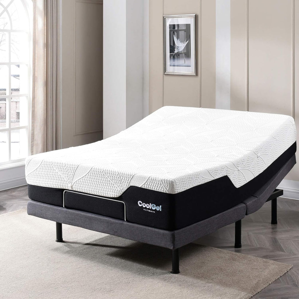12 Inch Queen Mattress, Cooling Gel Memory Foam Mattress in a Box, Medium Firm Support & Pressure Relief, Fiberglass