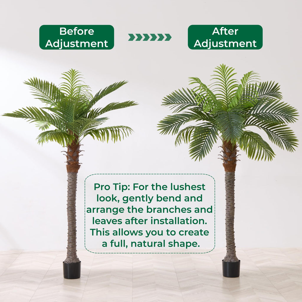6FT Artificial Coconut Palm Tree 1-Pack, Faux Sago Palm in Cement Pot