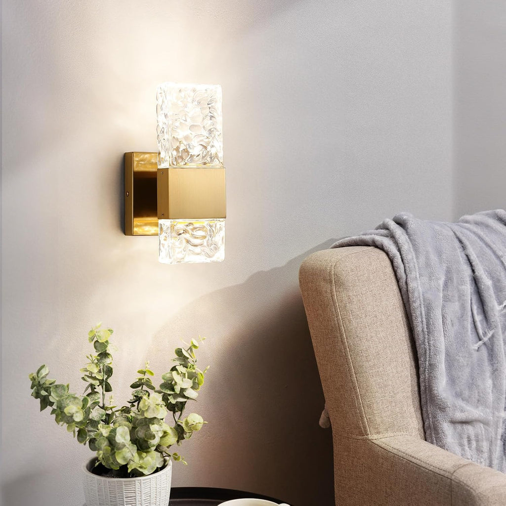Gold Sconces Wall Lighting - Crystal Wall Sconces Set of Two Modern Bathroom Vanity Light Fixtures Hardwire Modern