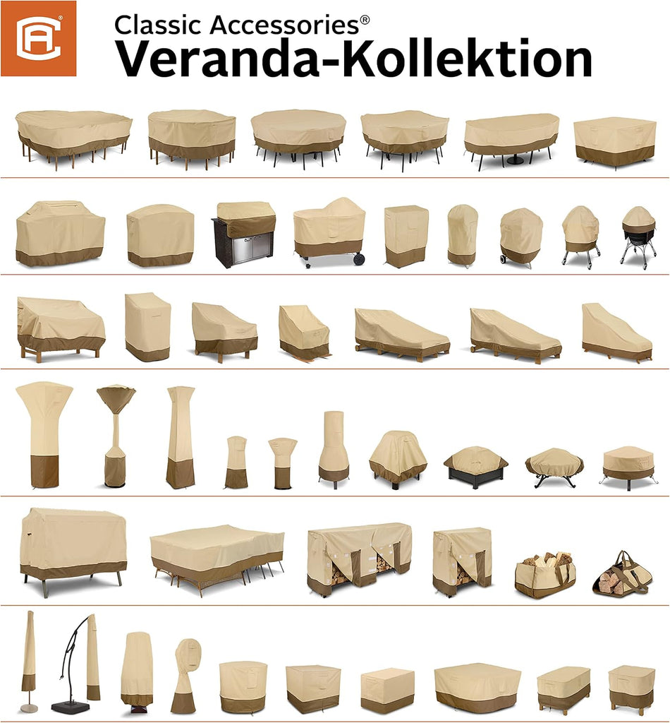 Veranda Water-Resistant 94 Inch Round Patio Table & Chair Set Cover, Outdoor Table Cover
