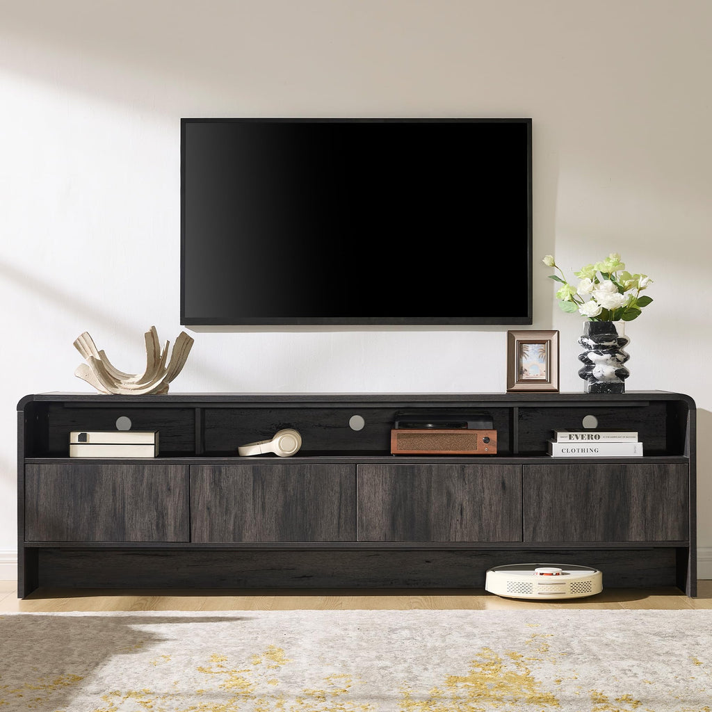70" Modern Curved TV Stand with Storage for TVs Up to 80"