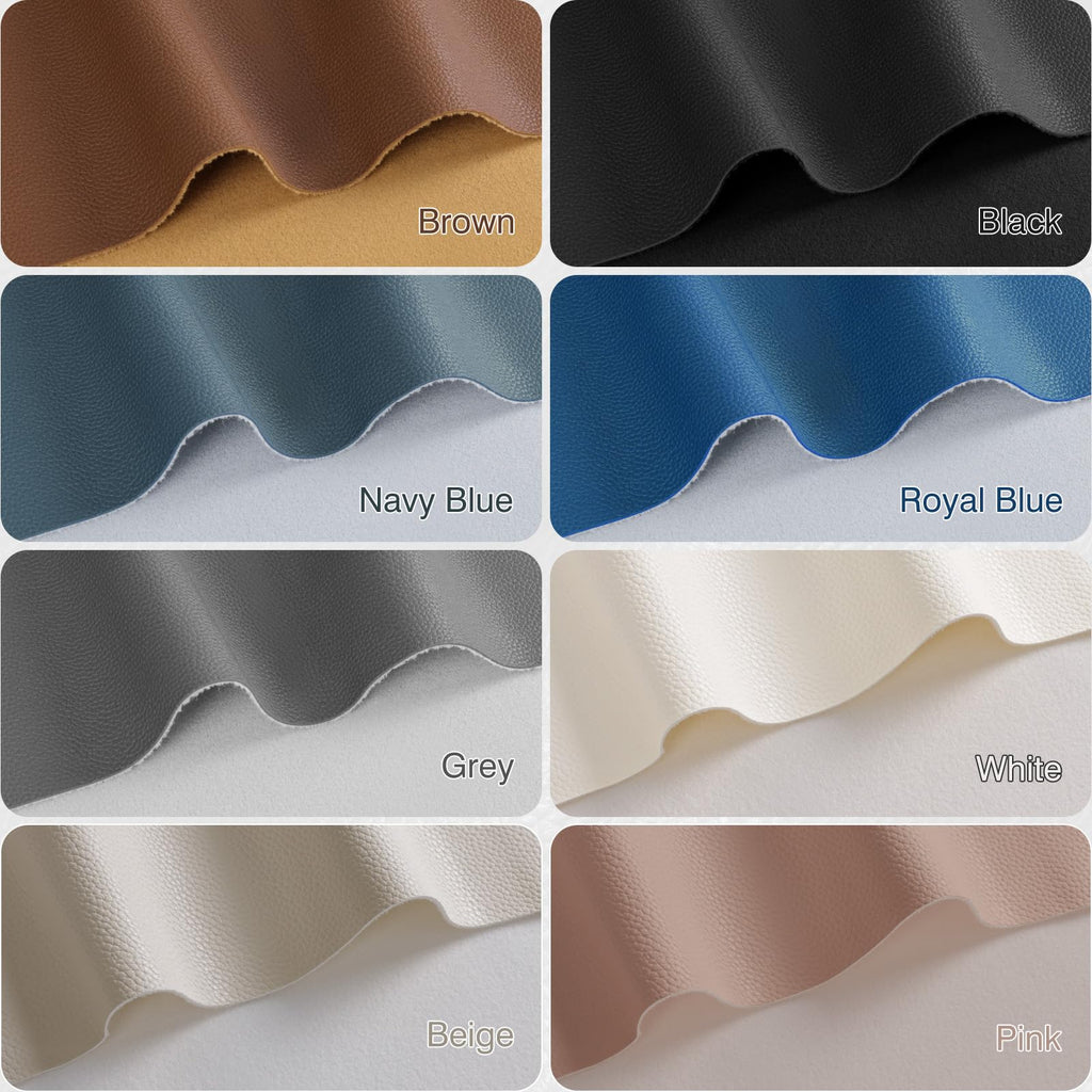 Faux Leather Fabric, 55" W 1.15MM Thicken Upholstery Fabric by The Yard Soft Durable Synthetic PU Leather Material