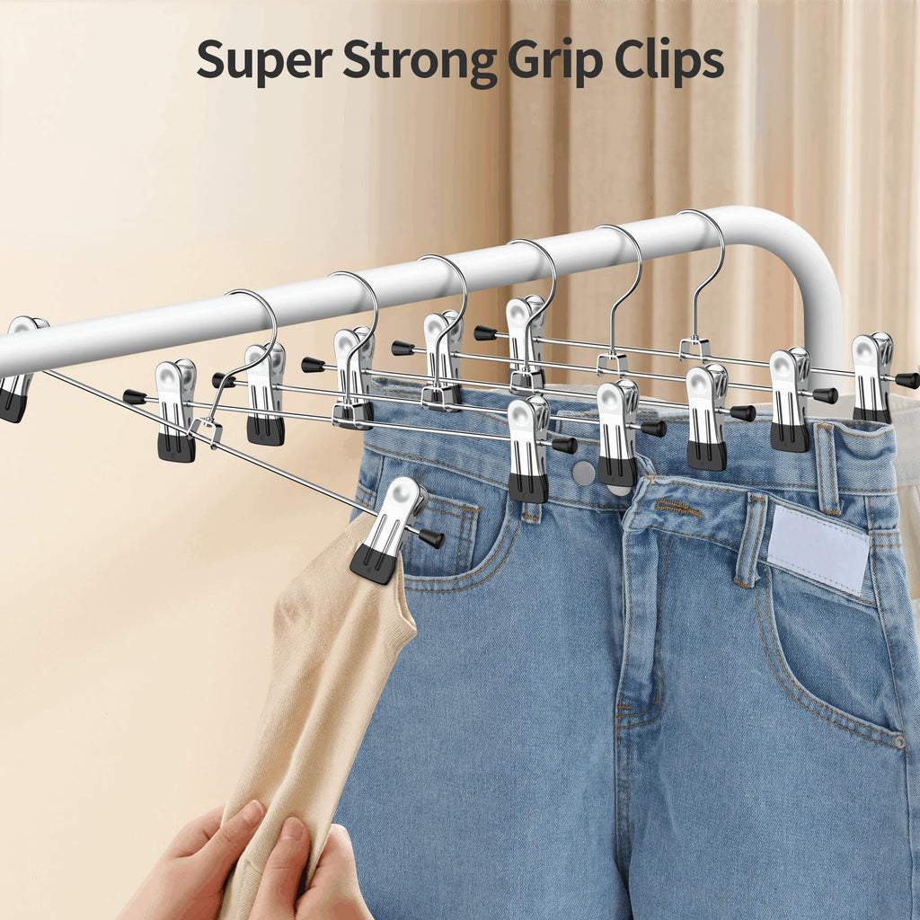 Pants Hangers with Clips Skirt Hangers for Women 50Pack