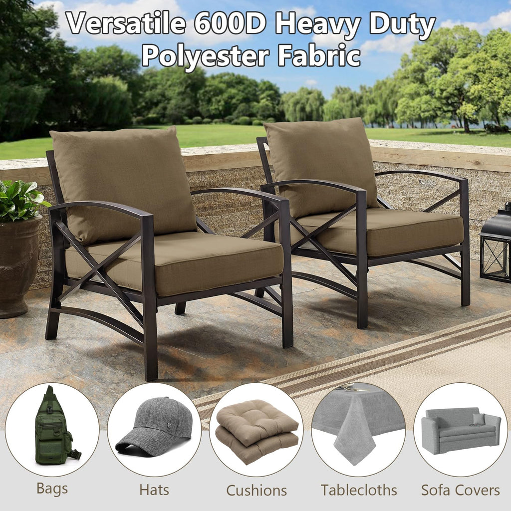 Waterproof Canvas Fabric by The Yard 600D Upholstery Fabric 58x36inch Coffee