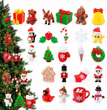 Christmas 3D Printed Ornaments Decorations - Set of 24