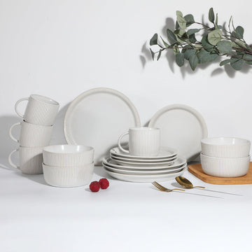 Parchment Embossed 16-Piece Dinnerware Set, Service for 4