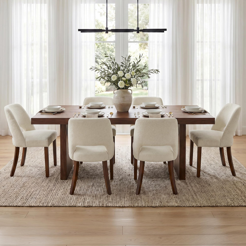 Wooden Set of 4, Fabric Upholstered Dining Room Chairs