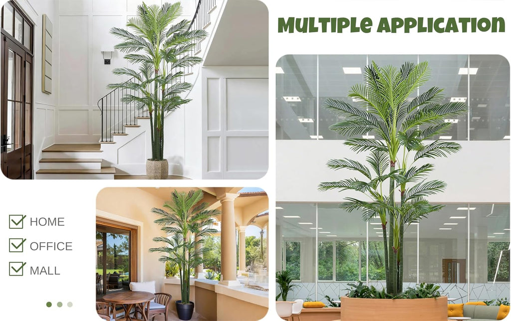 Artificial Areca Palm Tree 9FT with 35 Leaves Deluxe Realistic Tall Large Fake Faux Tropical Silk Plant 108 Inch