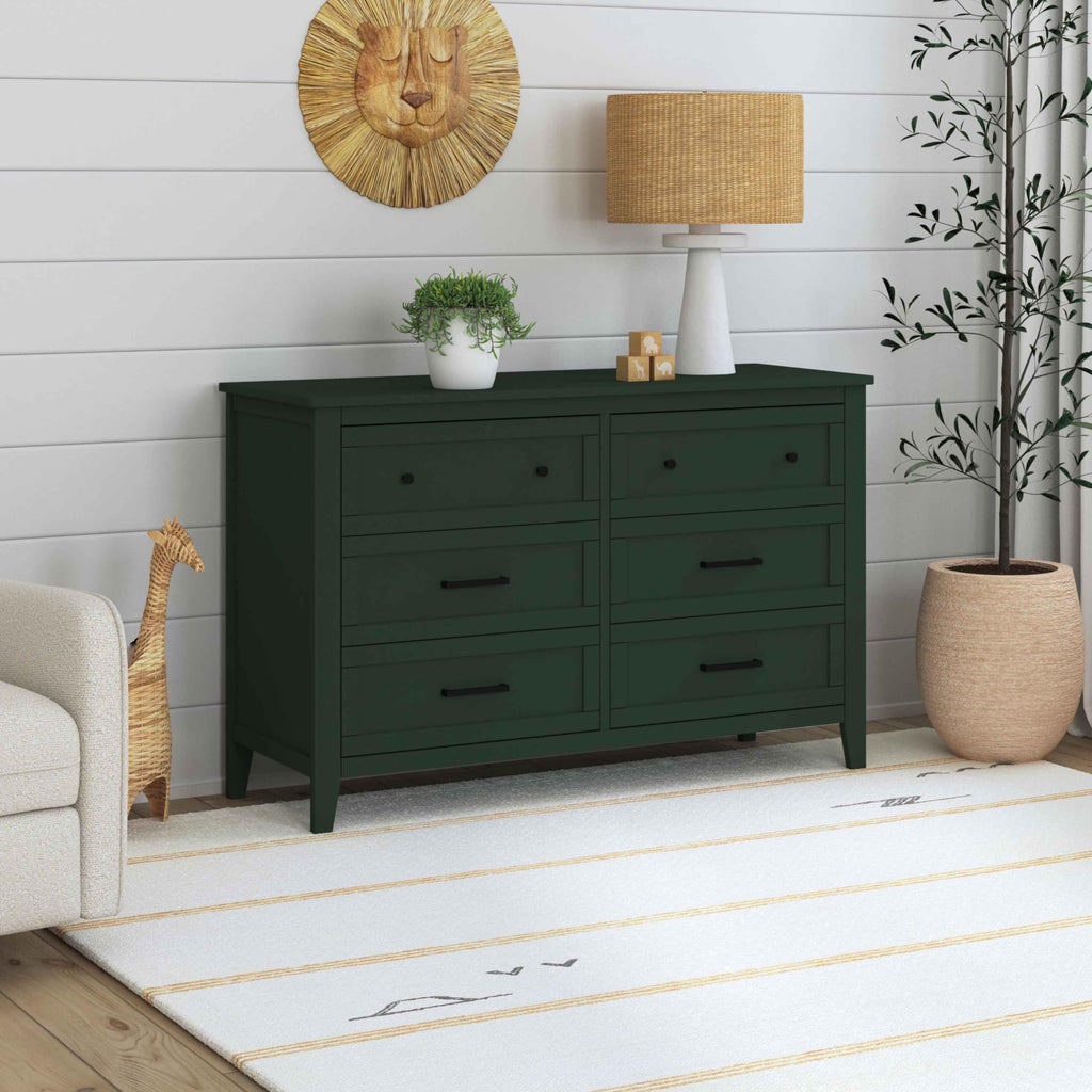 Beau 6-Drawer Baby Dresser, GREENGUARD Gold Certified, Forest Green