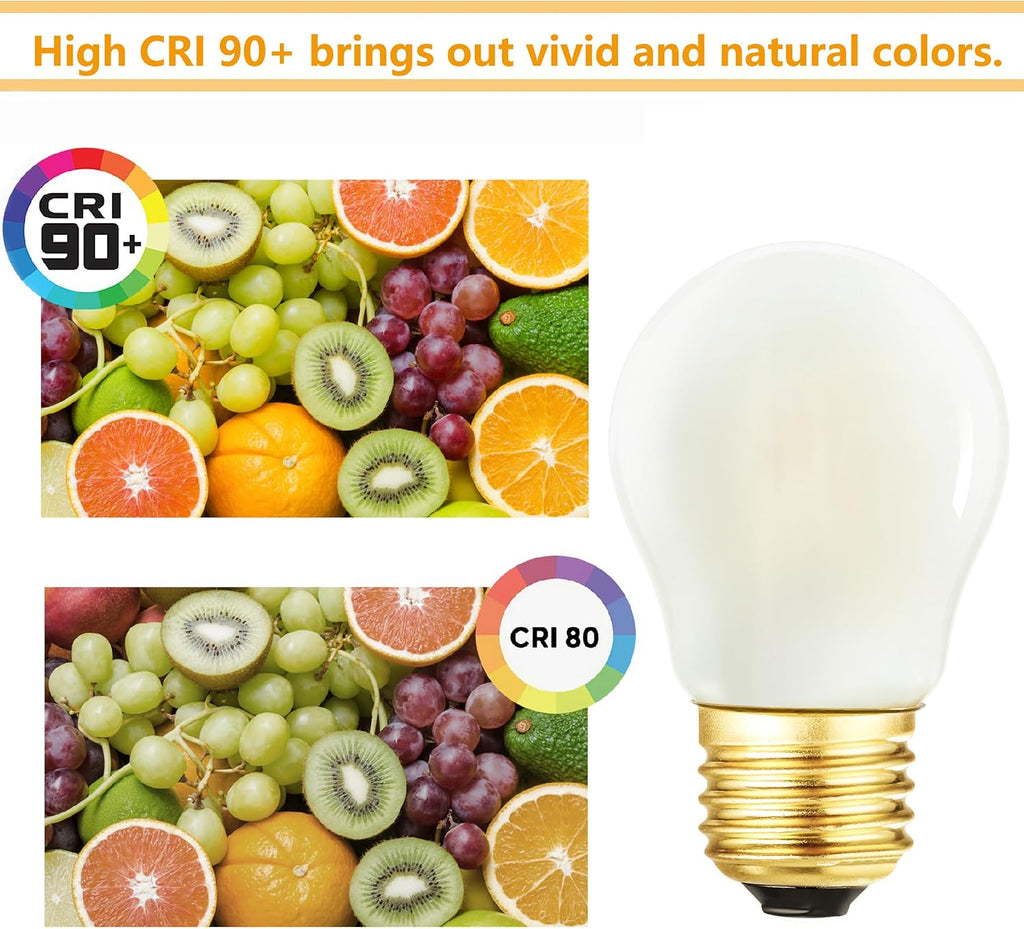 Frosted Short Small Light Bulb 60W Dimmable E26 Globe LED 2700K Warm White