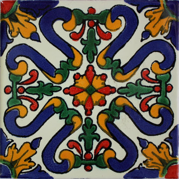 6.15"x 6.15" 4 pcs Atessa Talavera Mexican Tile