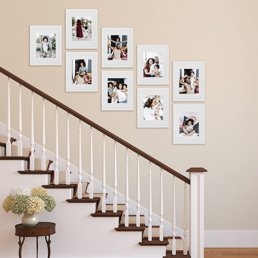 9 Piece Gallery Wall Frame Set, 11x14 Inch, White