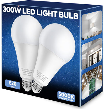 300W Equivalent Super Bright A23 LED Light Bulbs, Cool White 5000K