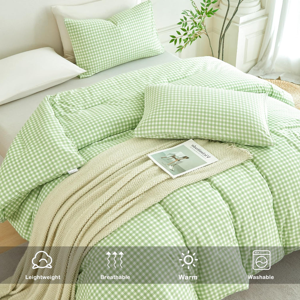Comforter Set, Green Gingham