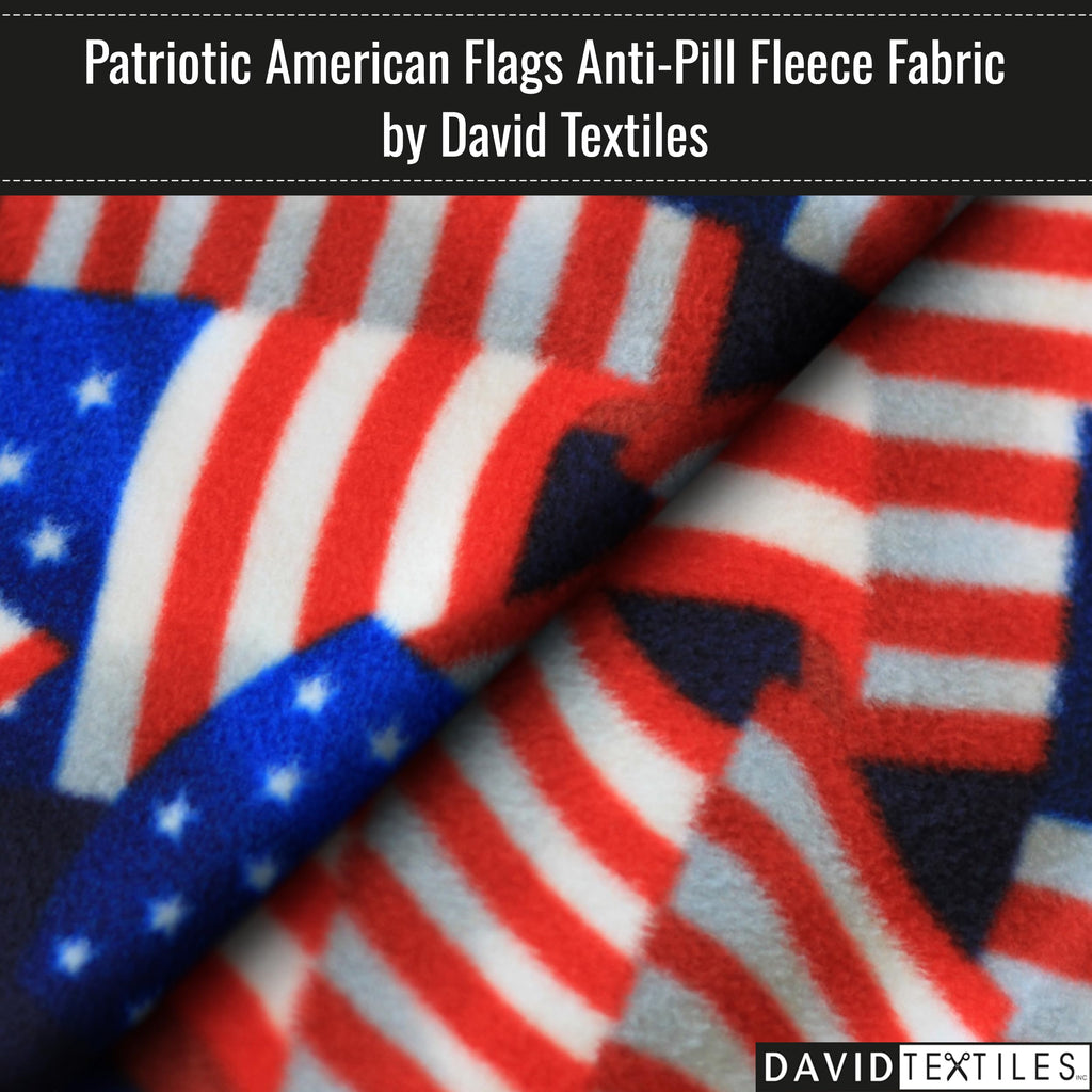 Anti-Pill Fleece Fabric by the Yard by, American Flags