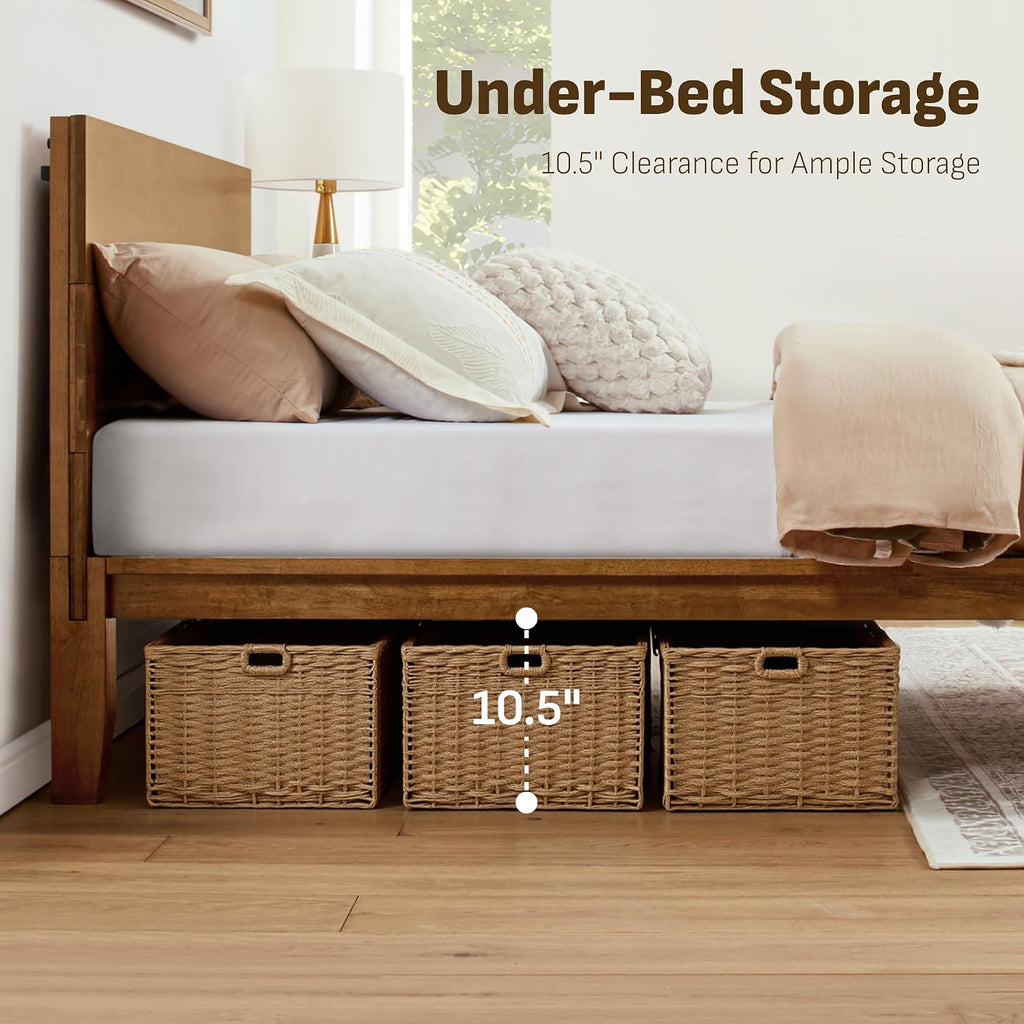 Mikor Japanese Joinery Bed Frame, Solid Wood, No-Tool Setup