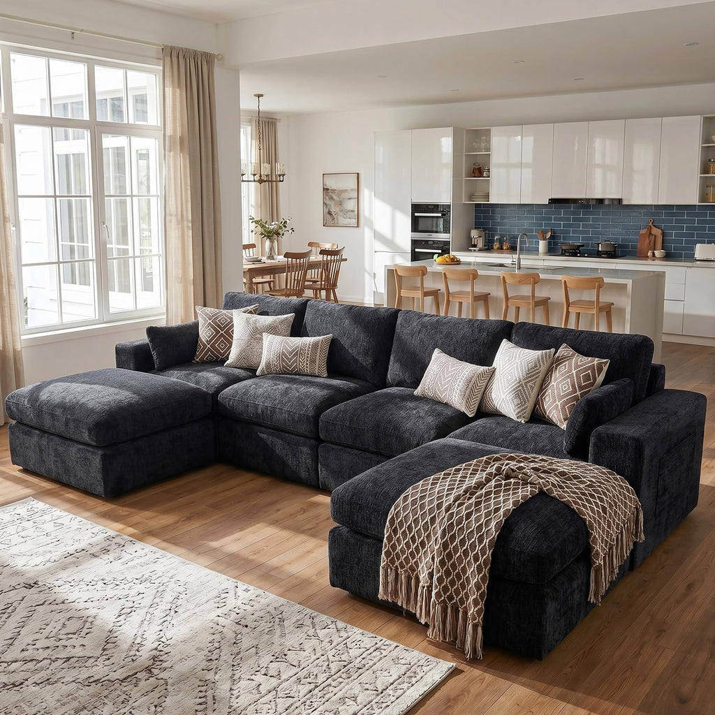 136" Cloud Modular Sectional Sofa with Detachable Seat Cushion