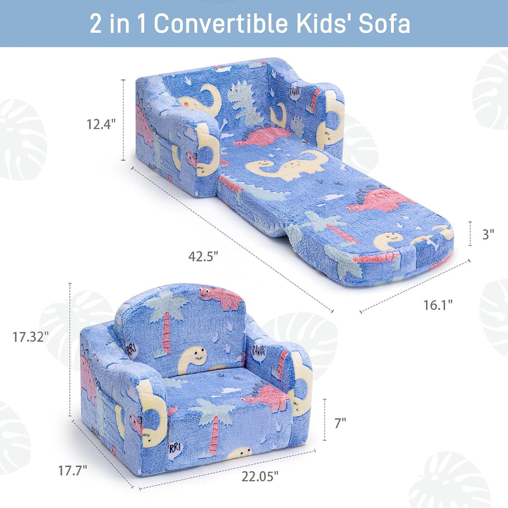 Thick Comfy Kids Chair and Couch,Foldable Plush Sofa with Pocket