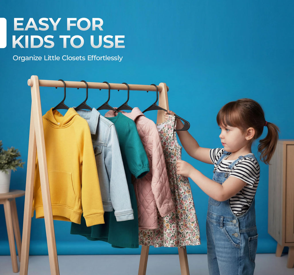 Plastic Hangers, Clothes Hangers for Closet Organization and Storage Space-Saving Design, Adult Coat Hanger for