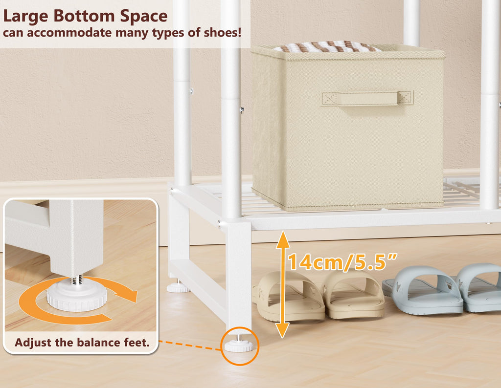 Double Rods Clothes Rack Clothing Rack, Clothes Rack for Hanging Clothes