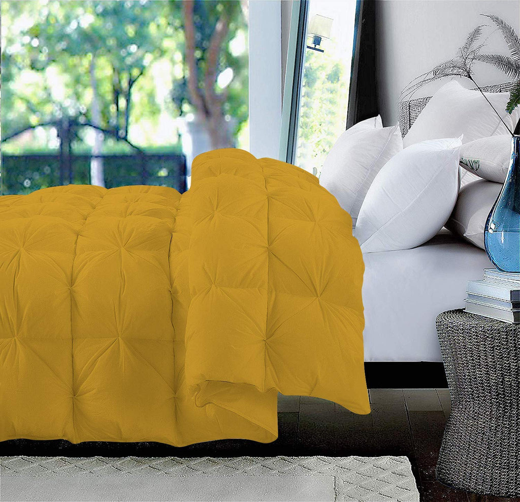 5 Piece Half Piece Pinch Pleated Luxury Comforter Set Premium 1000 Thread Count | 550 GSM Fiber Fill, 100% Egyptian