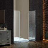 40-41" W x 76" H Pivot Frameless Single Swing Hinge Shower Door
