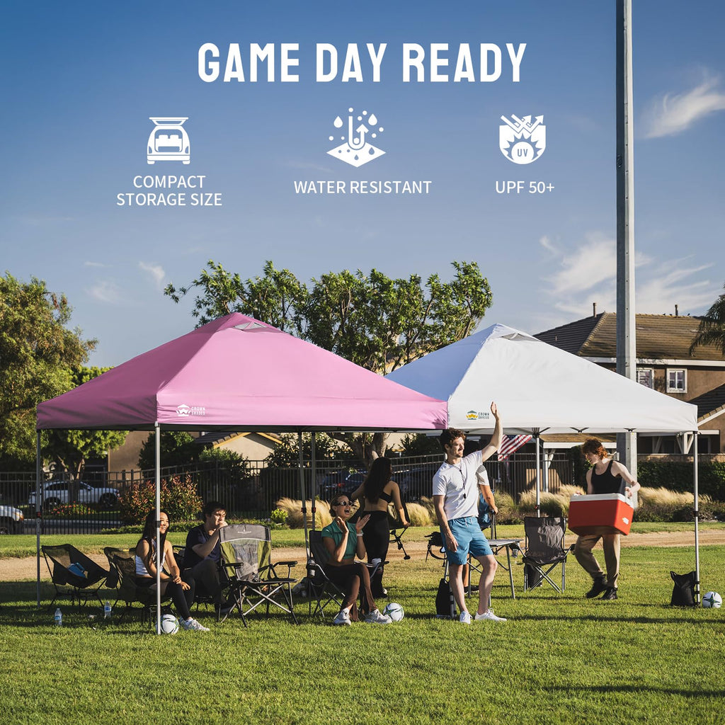 10x10 Pop Up Canopy Tent with One Push Setup, Pink