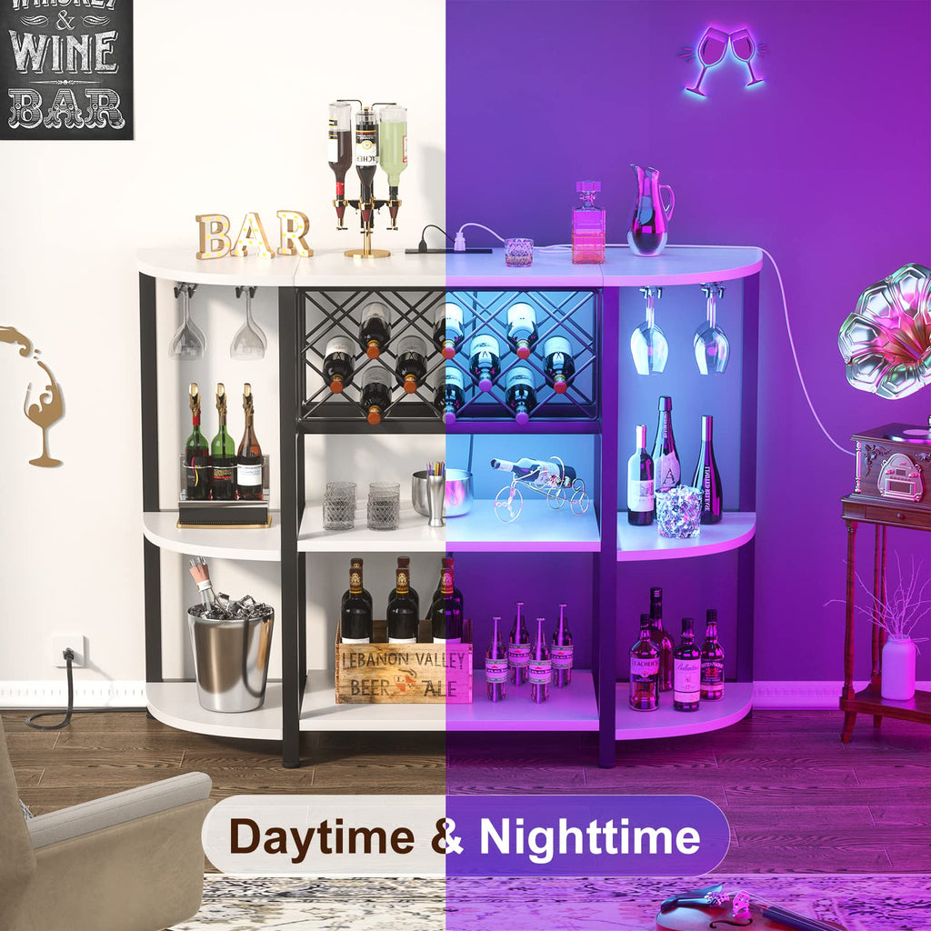 Wine Bar Cabinet with LED Lights and AC | Casa Home Living
