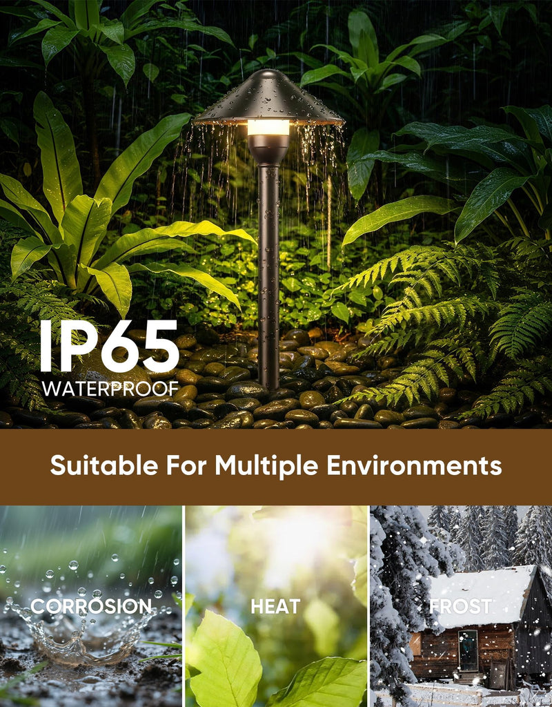 Low Voltage Pathway Lights with G4 3W 3000K Bulbs 12-Pack, ORB Aluminum