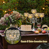 5 Arm Metal Crystal Candelabra Centerpiece - 13.4 Inch Elegant Candle Holder with Crystal Beadsable Decoration (4