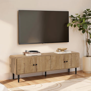 65" TV Stand for TVs up to 70", Dark Oak TV Entertainment Center