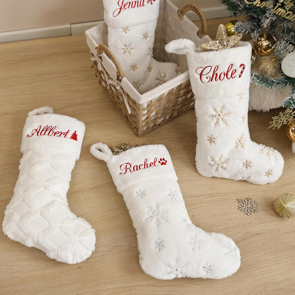 With Names 1 Pack White Faux Fur
