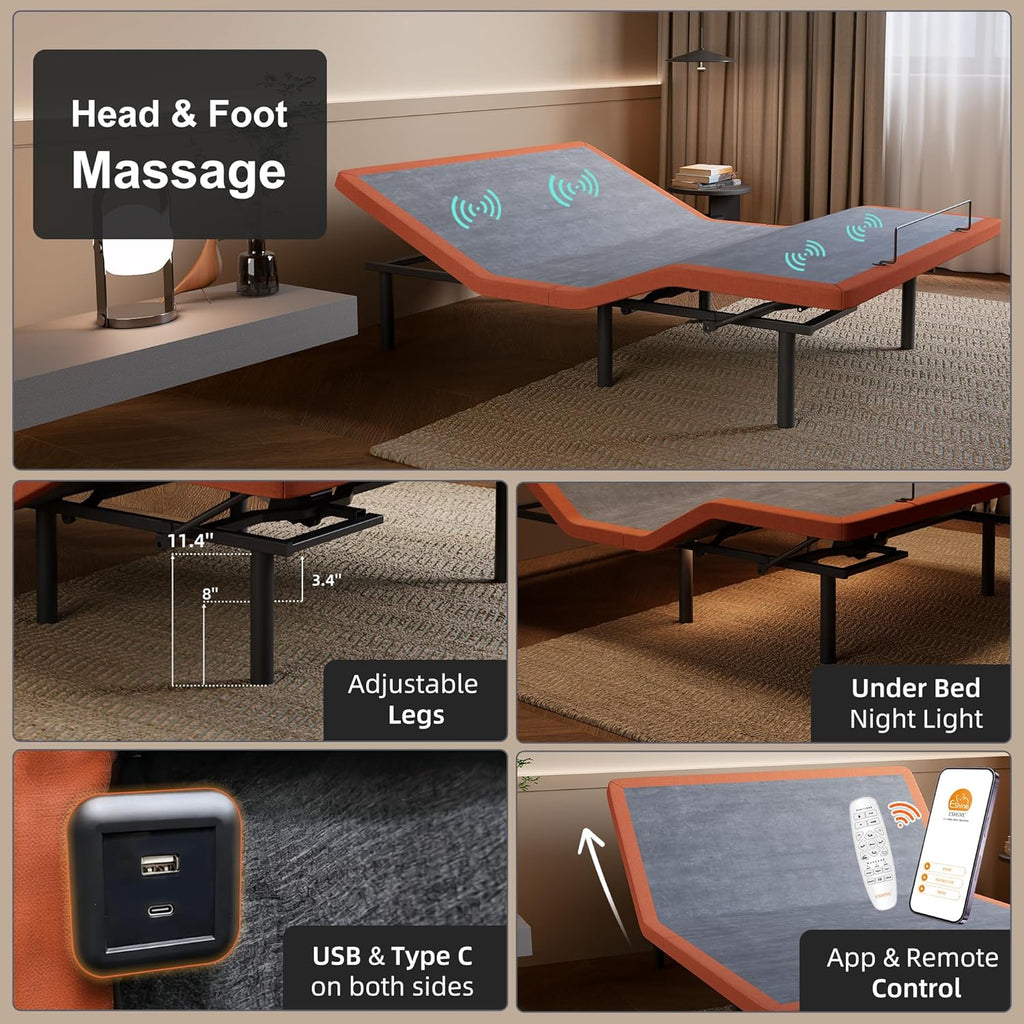 King Adjustable Bed Frame Base - 3000 Premium Series
