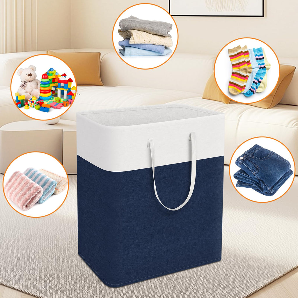 Laundry Basket 3-Pack, Laundry Hamper, 100L-Blue