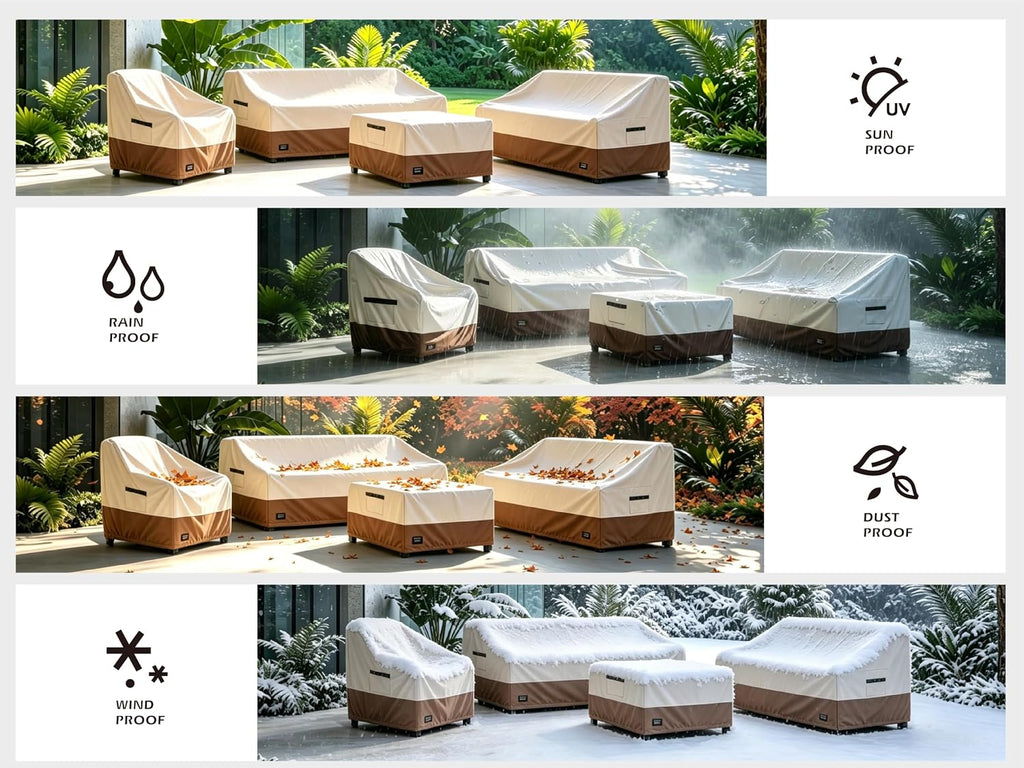 JinHrtoyi 3-Seater Outdoor Couch Cover, 76Wx32Dx31H inches Outdoor Furniture Covers Waterproof,100% Waterproof Heavy