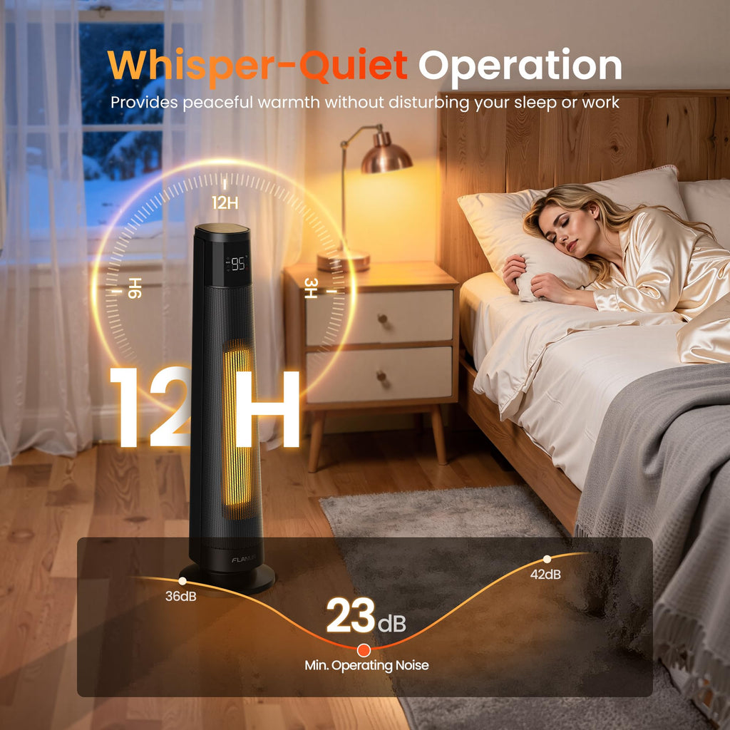 1500W PTC Ceramic Smart Space Heaters for Indoor Use, Portable Heater with Remote & App Control for Large Room