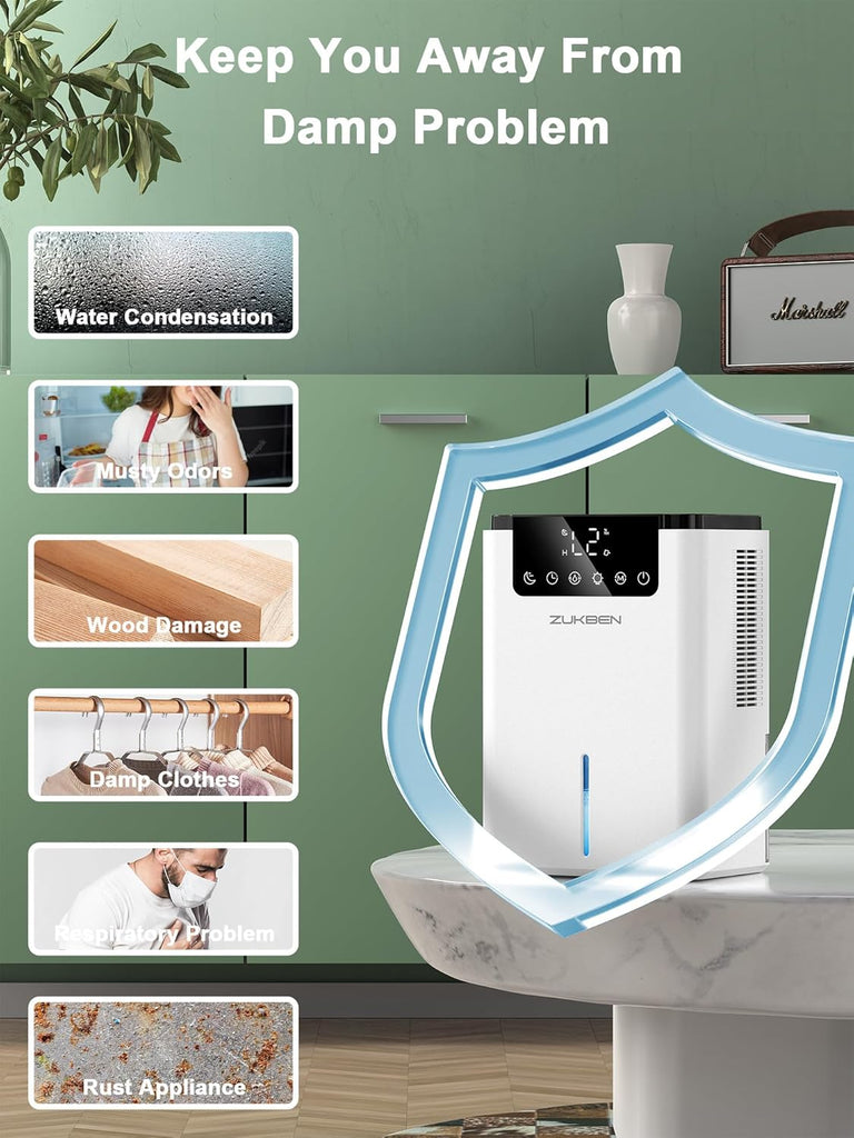 Dehumidifier,75 OZ Water Tank (500 sq.ft) Dehumidifiers for Home
